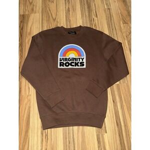 Danny‎ Duncan Virginity Rocks Brown Rainbow Crewneck Sweatshirt Sz Small NEW